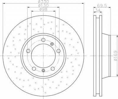 HELLA PAGID 8dd355121611 -  Тормозной диск